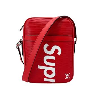 【Louis Vuitton】Supreme 限量聯名款 EPI 牛皮斜背包(M53417-紅)