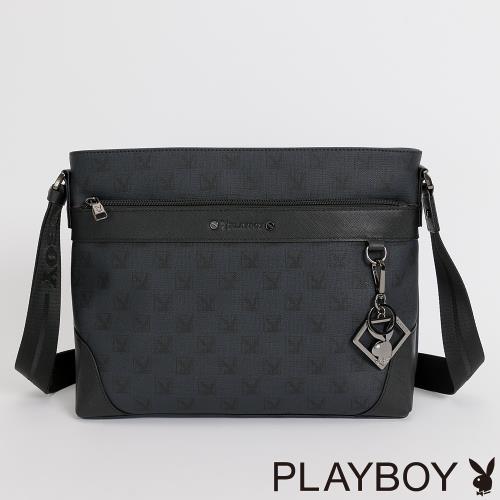 PLAYBOY - 斜背包 PZG (方塊遊戲)系列 - 深藍色
