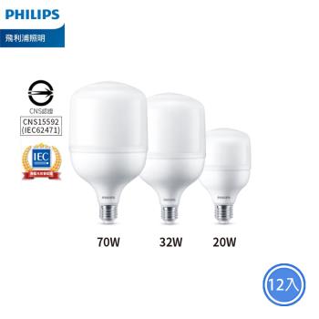 12入球泡 Philips 中低天井燈 LED20W 白/黃光