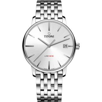TITONI 梅花錶 LINE1919 百年紀念 T10 機械錶-銀/40mm(83919 S-575)
