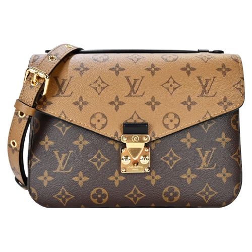 Louis Vuitton Pochette Metis印花帆布S型扣鎖手提/斜背包(焦糖x卡其棕)