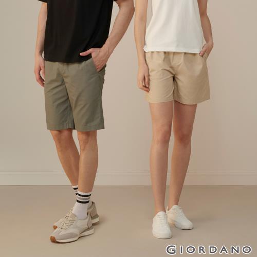 GIORDANO 男/女裝 素色抽繩休閒短褲 (多色任選)-熱銷款