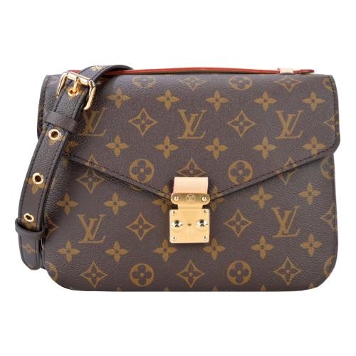 Louis Vuitton Pochette Metis 帆布印花S型扣鎖手提斜背包(卡其棕)
