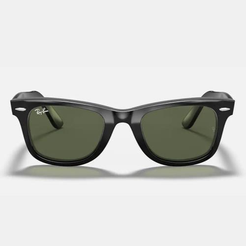 RayBan 雷朋】Wayfarer亮黑膠框太陽眼鏡(RB2140F-901 52mm 54mm)|會員