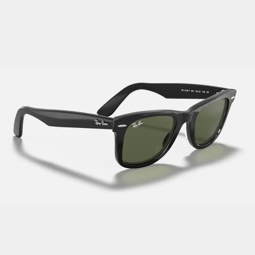 RayBan 雷朋】Wayfarer亮黑膠框太陽眼鏡(RB2140F-901 52mm 54mm)|會員