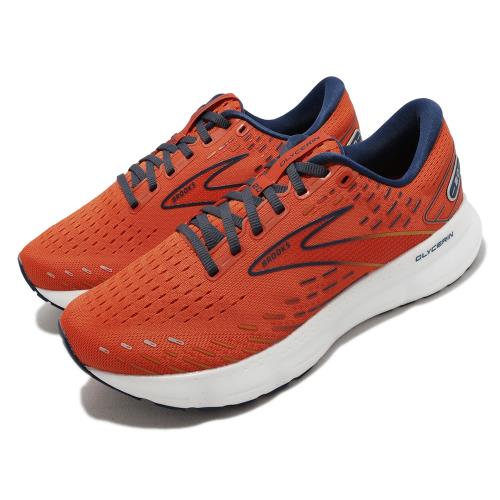 Brooks 慢跑鞋 Glycerin 20 男鞋 橘 藍 運動鞋 甘油系列 氮氣中底 路跑 馬拉松 1103821D843 [ACS 跨運動]