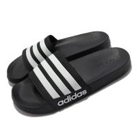 adidas 拖鞋 Adilette Shower Q彈舒適中底 黑白 三條線 男女款 情侶鞋 GZ5922  ACS 跨  