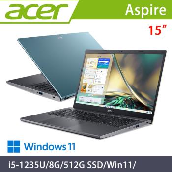 Acer Aspire5 15吋 效能筆電 i5-1235U/8G/512G SSD/MX550/Win11/A515-57G-59GK 藍