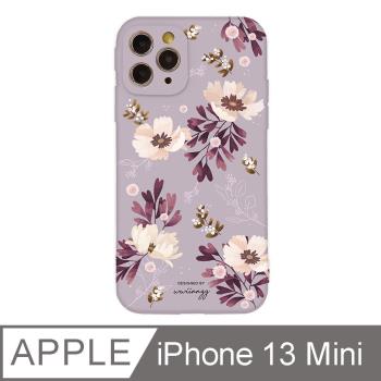 iPhone 13 Mini 5.4吋 wwiinngg粉紫花茶全包抗污iPhone手機殼
