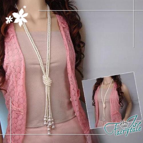 【伊飾童話】華麗珍珠＊隨意打結流蘇長鍊