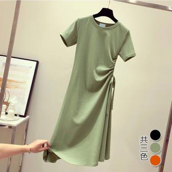 【韓國K.W. 】(現貨)美搭款完美曲線綁帶顯瘦素面洋裝