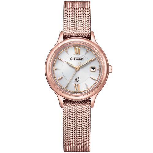 CITIZEN星辰 情人節推薦款 光動能 氣質粉紅金腕錶 EW2637-59A