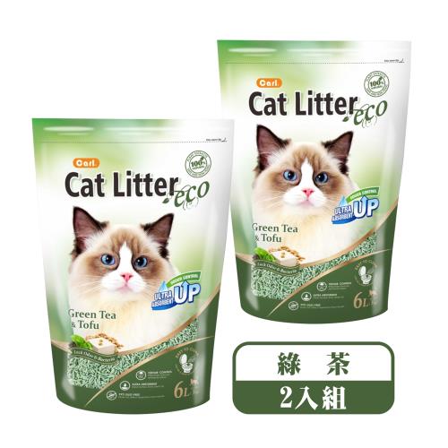 CARL卡爾-環保豆腐貓砂(綠茶)6L*(2入組)