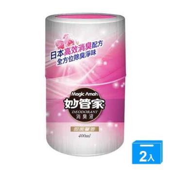 妙管家玫瑰廁所除臭液400ML【兩入組】【愛買】