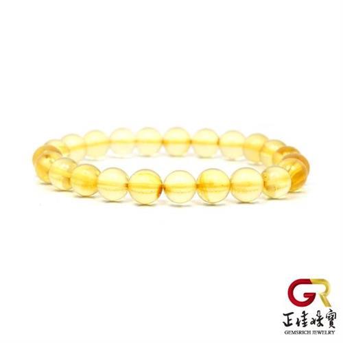 【正佳珠寶】琥珀 黃金金珀 7.7-8mm 金珀手珠｜日本彈力繩(招財黃金琥珀)