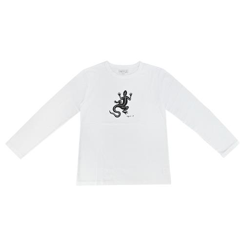 agnes b. 蜥蝪印花長袖T恤-白|agnes b. 飾品/圍巾|ETMall東森購物網