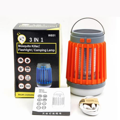 【JAR 嚴選】電擊式LED防水太陽能露營滅蚊燈(捕蚊燈/照明燈/太陽能照明燈)