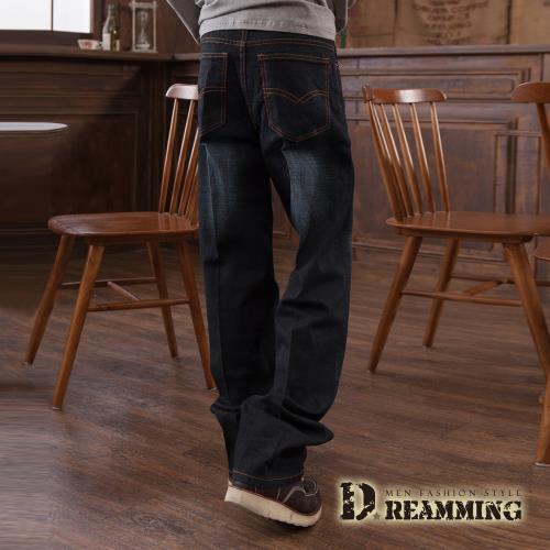 【Dreamming】美版質感刷色彈力中直筒牛仔褲(共二色)