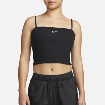 Nike SPORTSWEAR ESSENTIAL 女裝 背心 休閒 短版 刺繡 貼身 黑【運動世界】DM6738-010