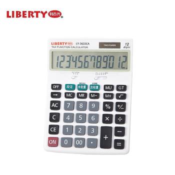 利百代LIBERTY LY-2622CA計算機12位元(太陽能/電池兩用 可開關 稅率 大螢幕 大按鍵)