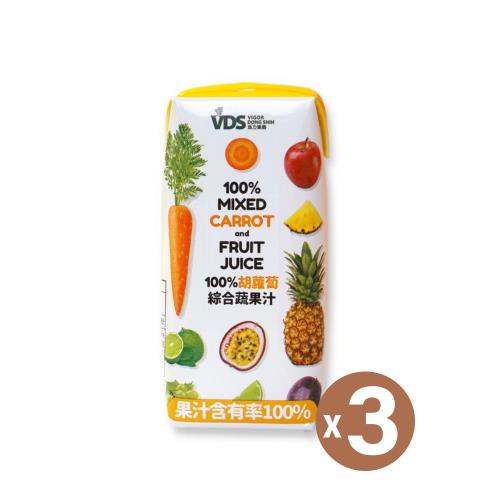 【VDS活力東勢】胡蘿蔔綜合蔬果汁200ml x3瓶(利樂包)