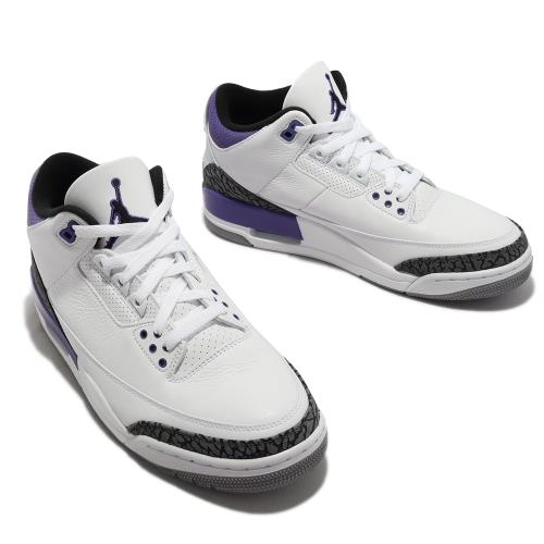 Nike Air Jordan 3代Retro 男鞋AJ3 Dark Iris 爆裂紋紫白CT8532-105