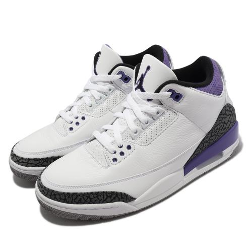 Nike Air Jordan 3代Retro 男鞋AJ3 Dark Iris 爆裂紋紫白CT8532-105