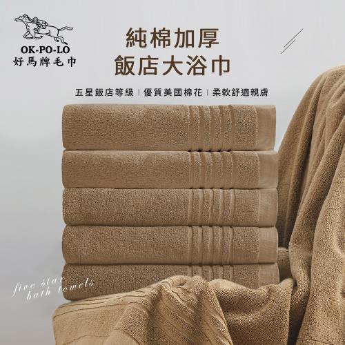 【OKPOLO】台灣製純棉加厚飯店大浴巾-溫潤褐3入組(飯店厚度升級)