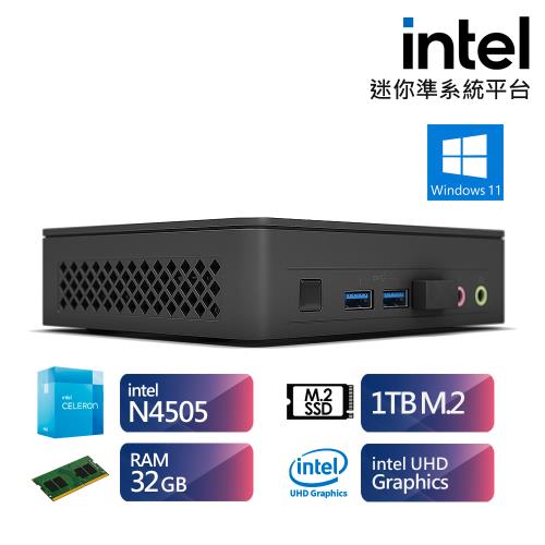 Intel 平台【闇海鎖命】賽揚雙核心迷你電腦(Celeron N4505/32G/1TB SSD/WIN11)