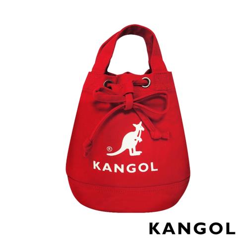 開學特降 KANGOL 韓版玩色系列-帆布斜背水桶包-棗紅 KGC1214