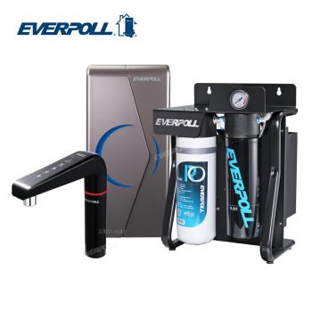 【EVERPOLL】廚下型雙溫UV觸控飲水機+直出極淨純水機 EVB-298-E+RO-900