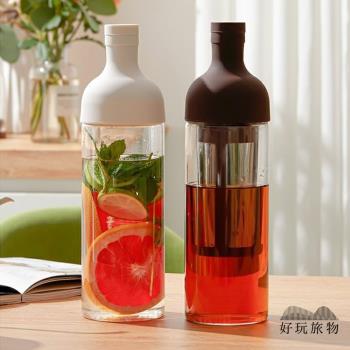 【好玩旅物】單層濾芯款 日系便攜式冷泡過濾玻璃冷淬咖啡壺 (650ml) 冰釀 冷泡壺 冷熱水壺 茶壺