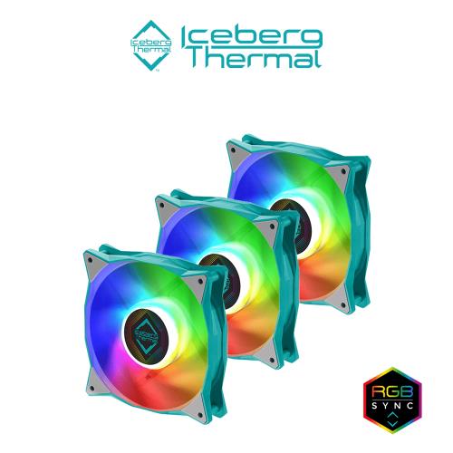 【Iceberg Thermal】IceGALE ARGB 12公分風扇 天湖青 3入裝