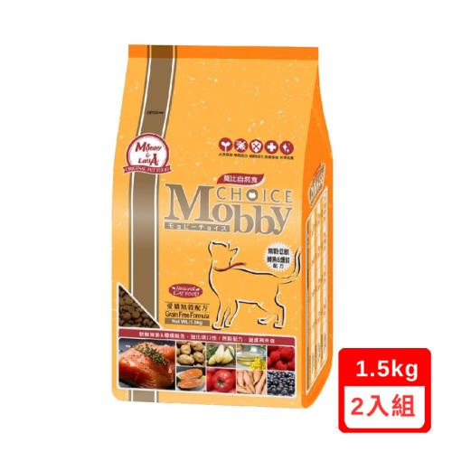 美國Mobby莫比自然食-鱒魚&煙燻鮭魚 愛貓無穀配方 1.5kg X2包組(下標數量2+贈神仙磚)