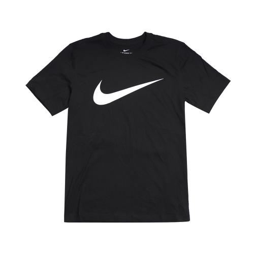 Nike 短袖T恤 NSW Swoosh 黑 白 男女款 短T 運動 休閒 DC5095-010 [ACS 跨運動]