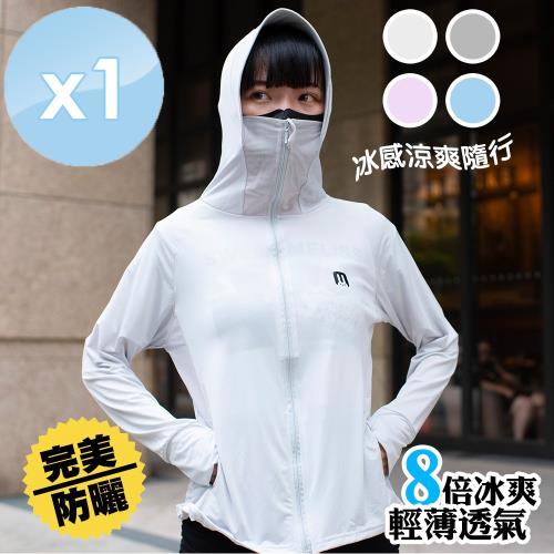 QiMart 冰絲輕薄遮陽透氣防曬外套-1件組