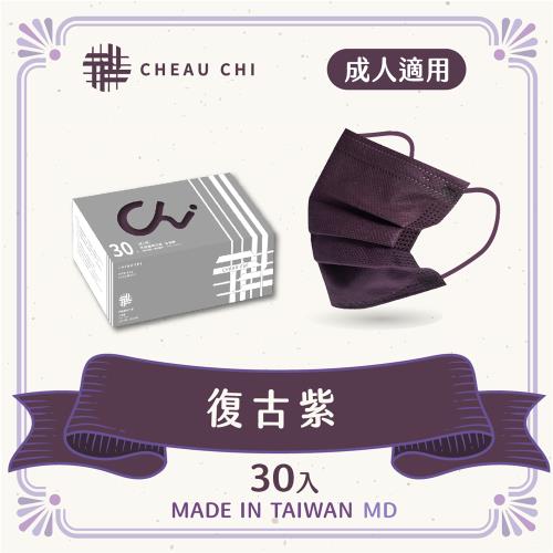 【巧奇】成人醫用口罩 30片入-霧灰系列【復古紫】-台灣製 MD雙鋼印