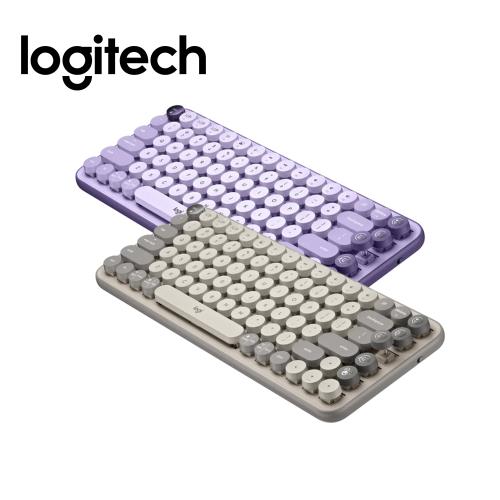 Logitech 羅技 POP KEYS 無線鍵盤 - 迷霧灰、、星暮紫