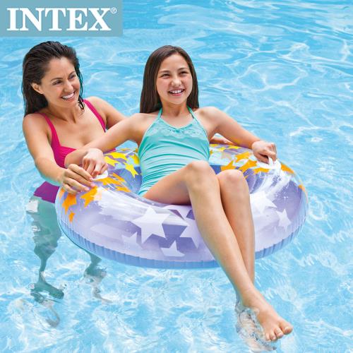 INTEX 閃亮星游泳圈(91cm)-3色可選 適用9歲+ (59256)
