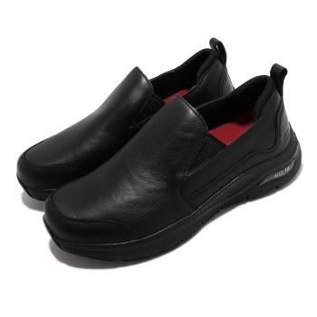 Skechers 工作鞋 Arch Fit SR-Genty 男鞋 黑 全黑 廚師鞋 防水 防汙 緩衝 舒適 200060BLK [ACS 跨運動]