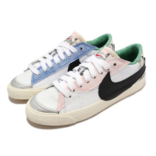 Nike 休閒鞋 Blazer Low 77 Jumbo 男鞋 白 藍 粉紅 綠 奶油底 大勾 DX6059-101 [ACS 跨運動]