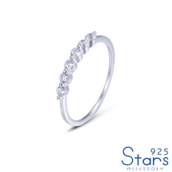 【925 STARS】純銀925微鑲鋯石極簡單排美鑽造型戒指 造型戒指 美鑽戒指 (3款任選)