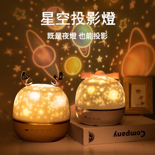 星空投影燈 【LED 旋轉夜燈 附6組彩色燈片】USB充電 臥室 床頭燈 夢幻浪漫氣氛