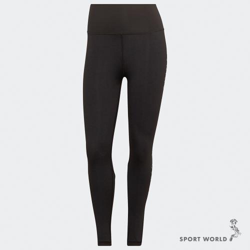 Adidas 女 緊身褲 訓練 健身 九分 高腰 吸濕排汗 側面LOGO 黑 HF6664