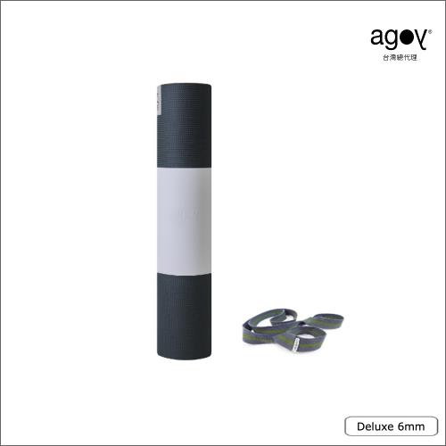 agoy 台灣總代理 大地瑜伽墊組合E | 大地瑜伽墊 UpcycledWhiteLabel Deluxe 6mm+兩用伸展揹繩