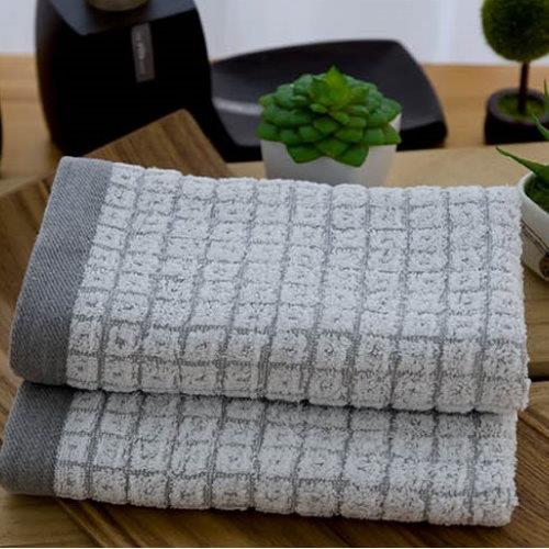 【台灣興隆毛巾】奈米竹炭紗 小格子薄款毛巾 6條毛巾組