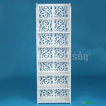 Osun-DIY木塑板白色雕花七層層架(CE178-12040)