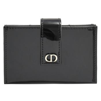 Christian Dior 30 MONTAIGNE CD LOGO風琴卡夾.黑