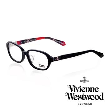 【Vivienne Westwood】貴氣英國格紋款光學眼鏡(黑 VW264_03)