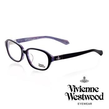【Vivienne Westwood】貴氣英國雲彩款光學眼鏡(黑/淡紫 VW264_04)